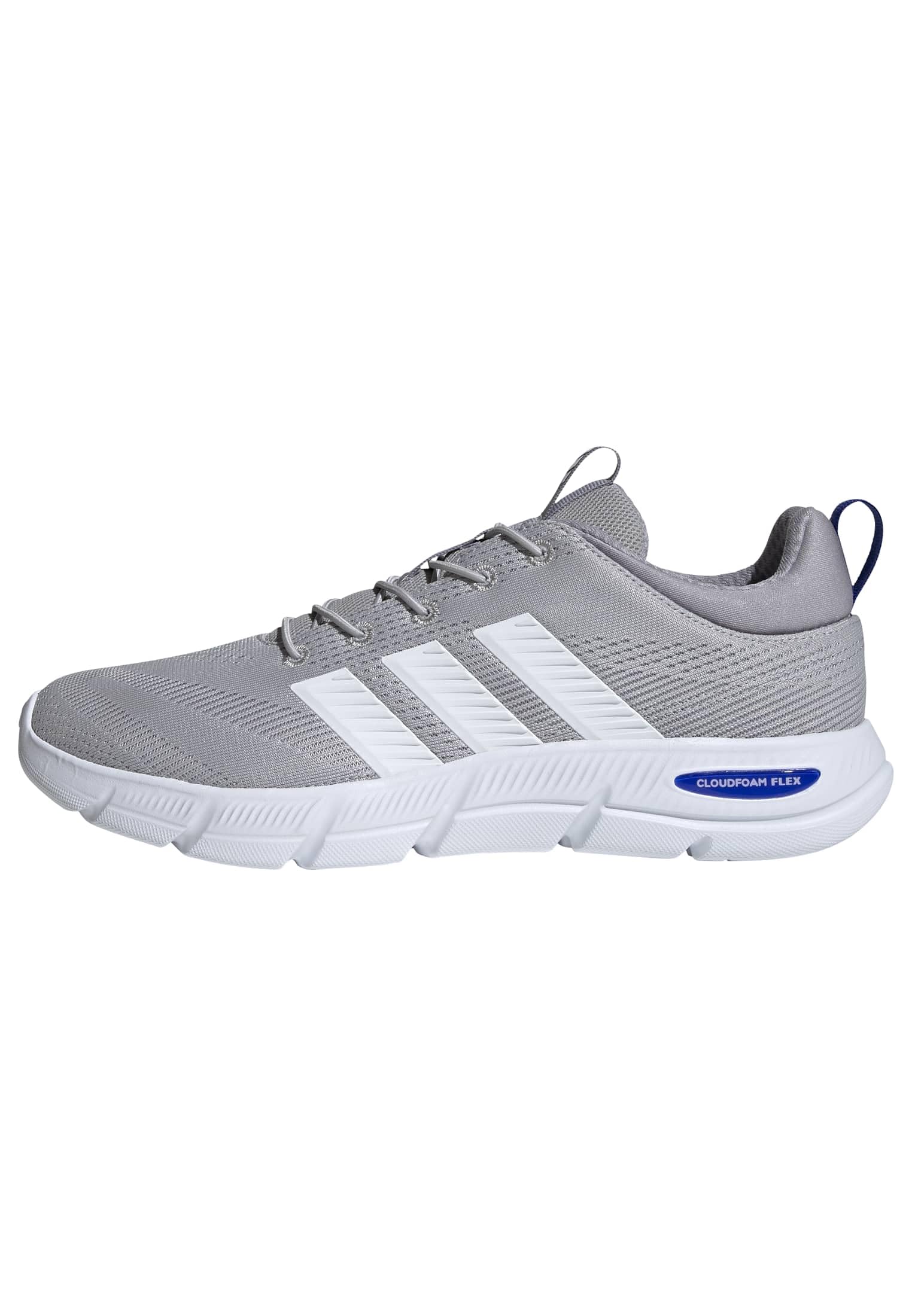 adidas Men's Cloudfoam Flex Elastic Laces Shoes, Grey Two/FTWR White/Glory Grey, 9.5 UK