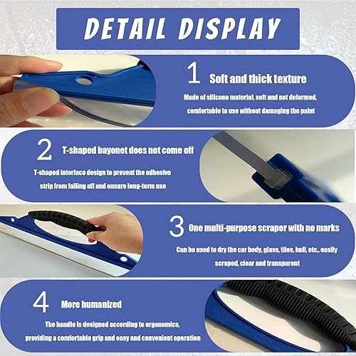 Miniatura 3 de Yumfugu 1 raspador de vidrio para automóvil, herramienta de limpieza de limpiaparabrisas en forma de D, herramienta de aplicación de película de