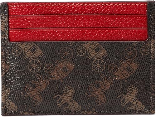 COACH Estuche para tarjetas planas refinadas TruffleSport Red Estuche plano refinado para tarjetas