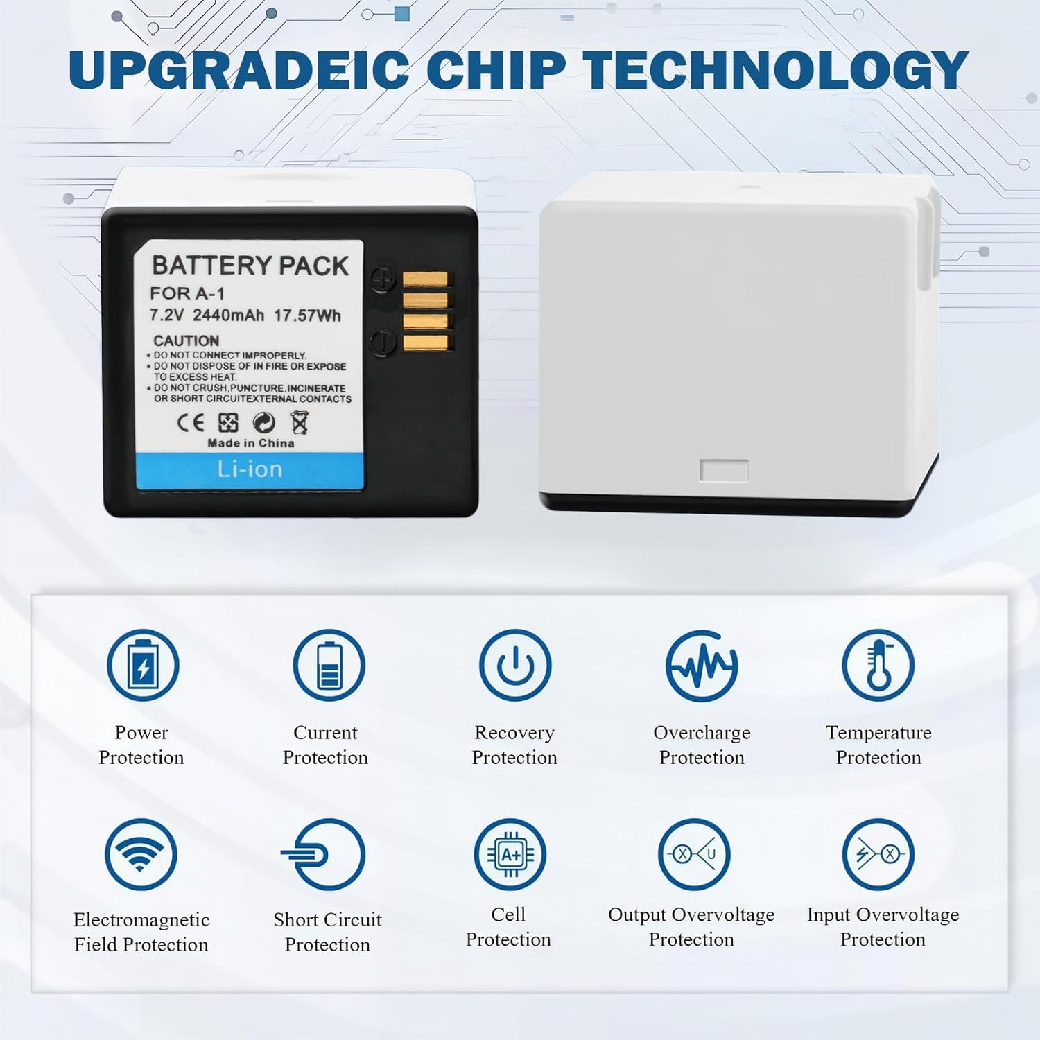 2 Pack Rechargeable Batteries 7.2V/2440mAh/17.57Wh with Charging Station for Arlo Pro/Pro 2 Cameras(Charger Included)