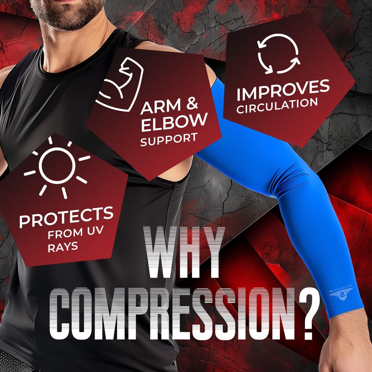Bucwild Sports Baseball Arm Sleeve - Youth & Adult 1 Pair - Football Basketball Cycling Tennis