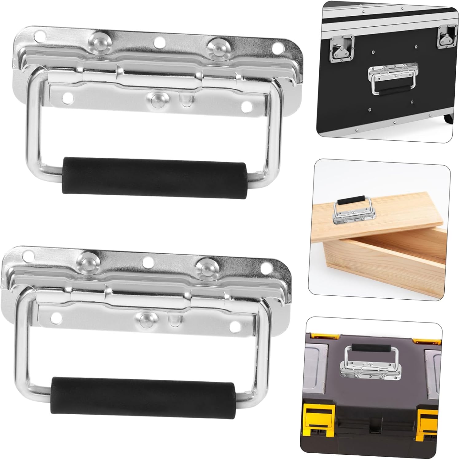 2pcs Folding Handle Spring Loaded Sturdy Toolbox Hardware Industrial Equipment Handle