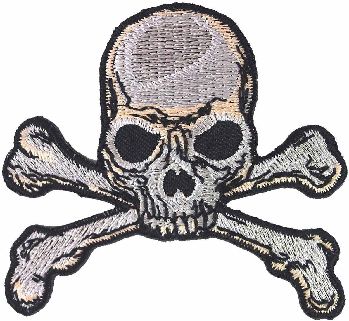 Bafunzo Skull Crossbones Embroidered Iron on Patch # N