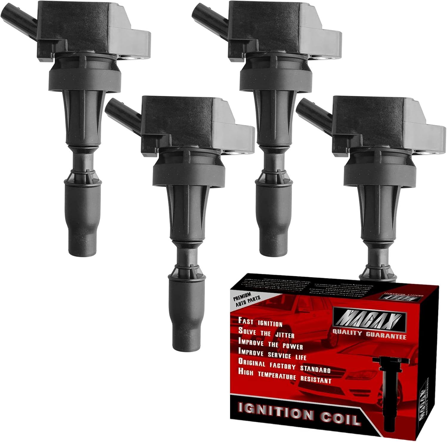 Set of 4 Ignition Coils UF764 GN10730 Compatible with Hyundai Sonata Santa Fe Tucson Kia Optima Sorento Sportage 2.0L 2.4L L4 - Replaces 27300-2GGA0 E1264 IC871 C988