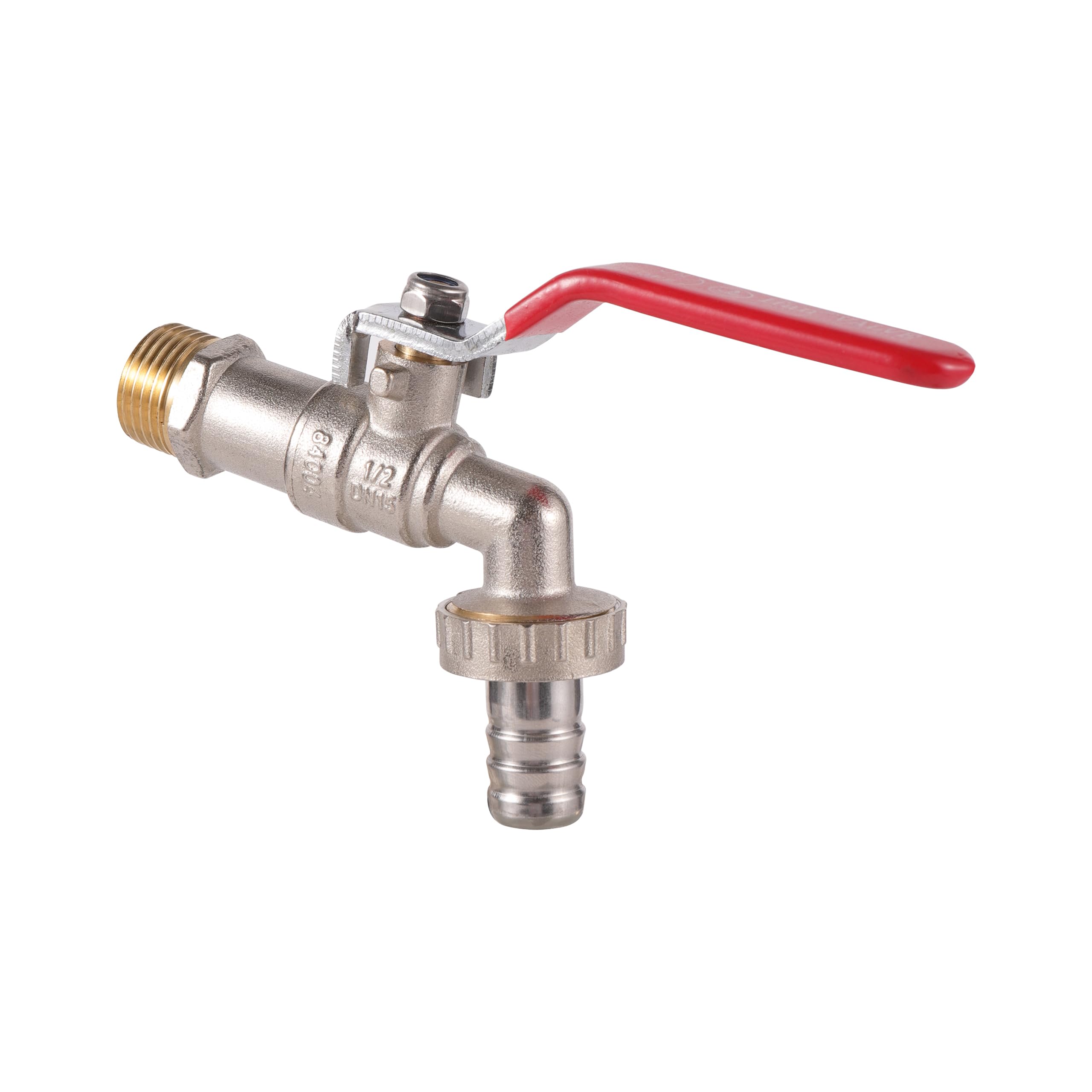 Adapter do kranu zbiornika IBC, nawadniania ogrodu, 1/2" męski, ze stopu metali, pralki, z zaworem włączającym/wyłączającym(8291)