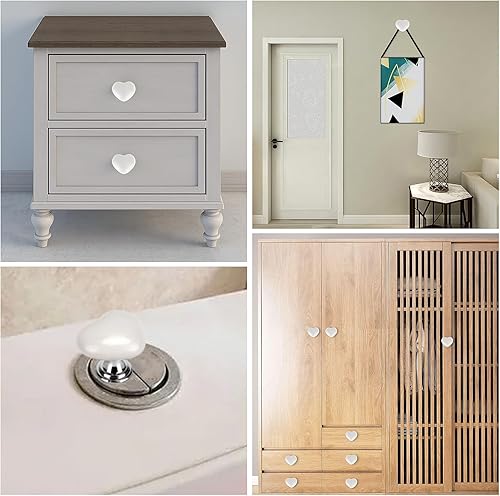 Miniatura 3 de Botón de inodoro en forma de corazón, manija adhesiva para cajón, botón de presión para tanque de inodoro, botón para inodoro de uñas, botón de