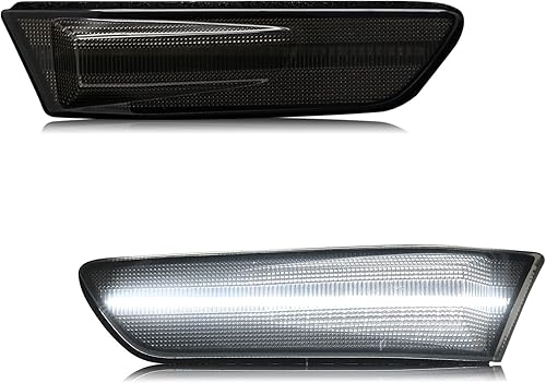 Miniatura 8 de Conjunto de luz LED de posición lateral para parachoques delantero compatible con G35 Coupe 2003-2007Skyline V35 Coupe 2002-2007, lente ahumada