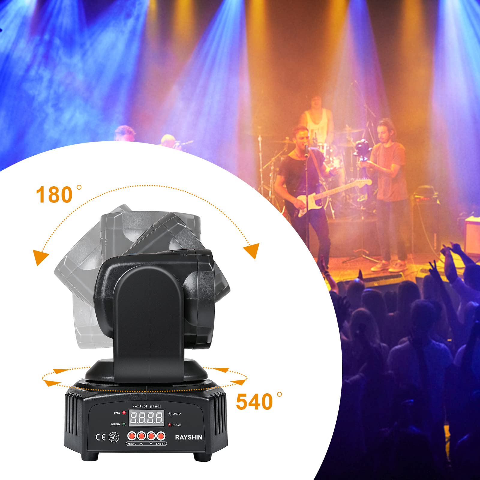 50W RGBWA/UV 6 en 1 Professional Mini Moving Head Éclairage de scène pour DJ Disco Restaurant Club Mariage Home Party