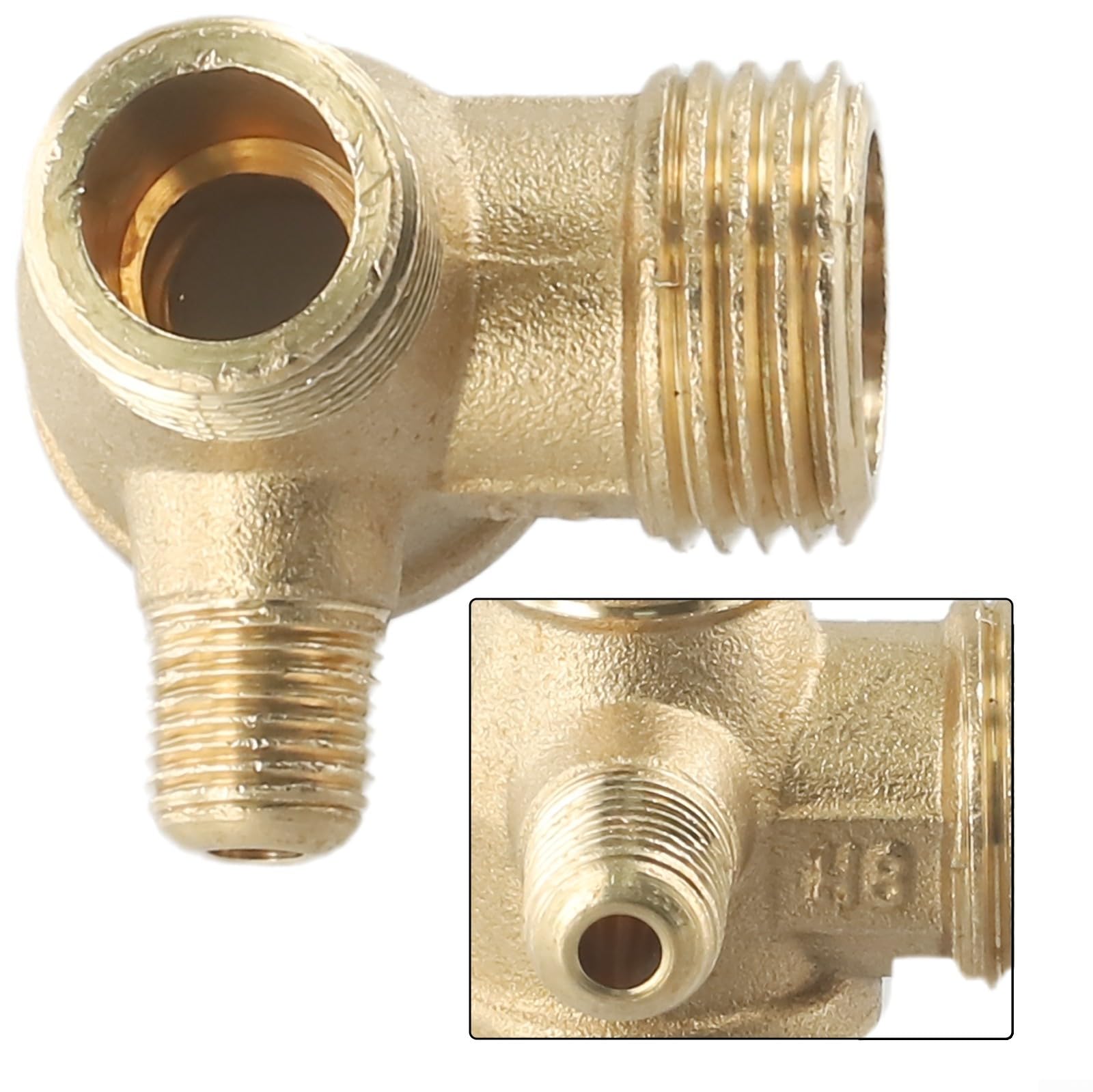 Valvola di ritegno in ottone per compressore d'aria a 3 porte, valvola di ricambio maschio filettata per valvola di sicurezza per utensili pneumatici per pezzi di ricambio, montaggio resistente