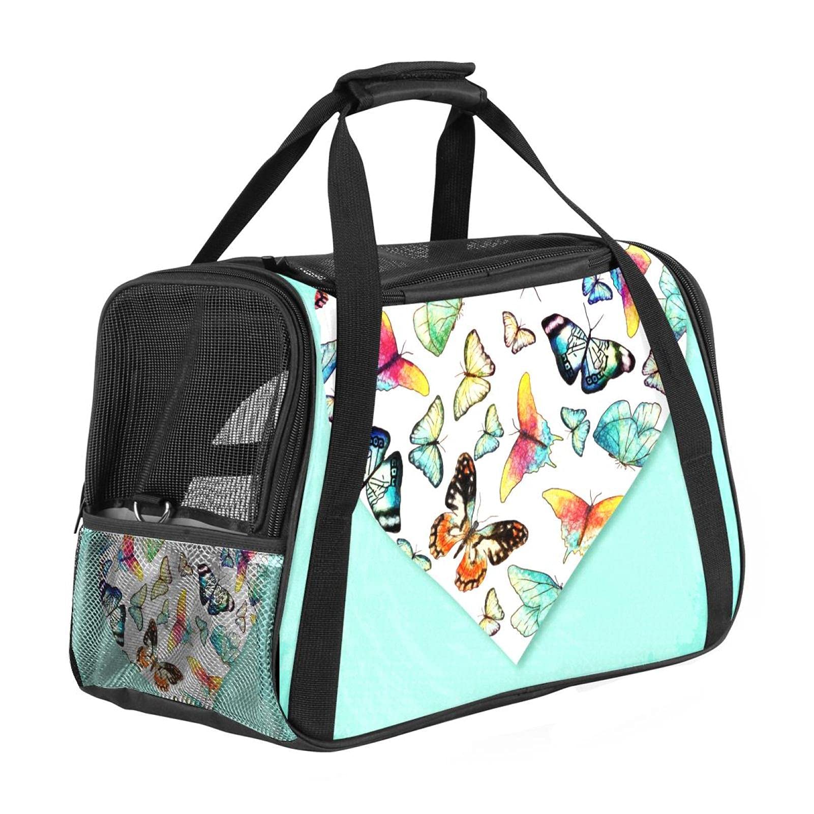 Sac de transport portable pour animal domestique vert souple et aéré pour chat