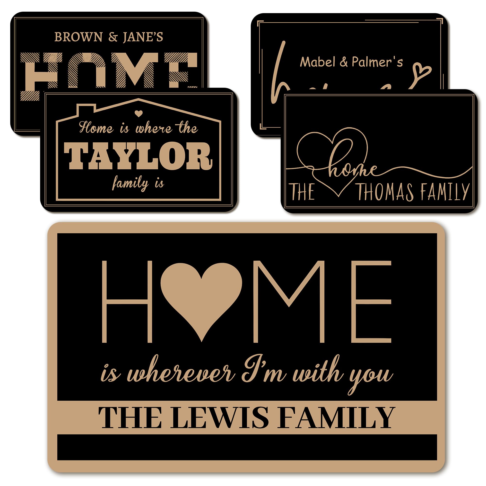 coolenious Welcome Mat Custom Welcome Mat Personalized Door Mat Custom Door Mat Door Mats Outdoor Entrance Doormat Indoor Entrance with 6 Designs