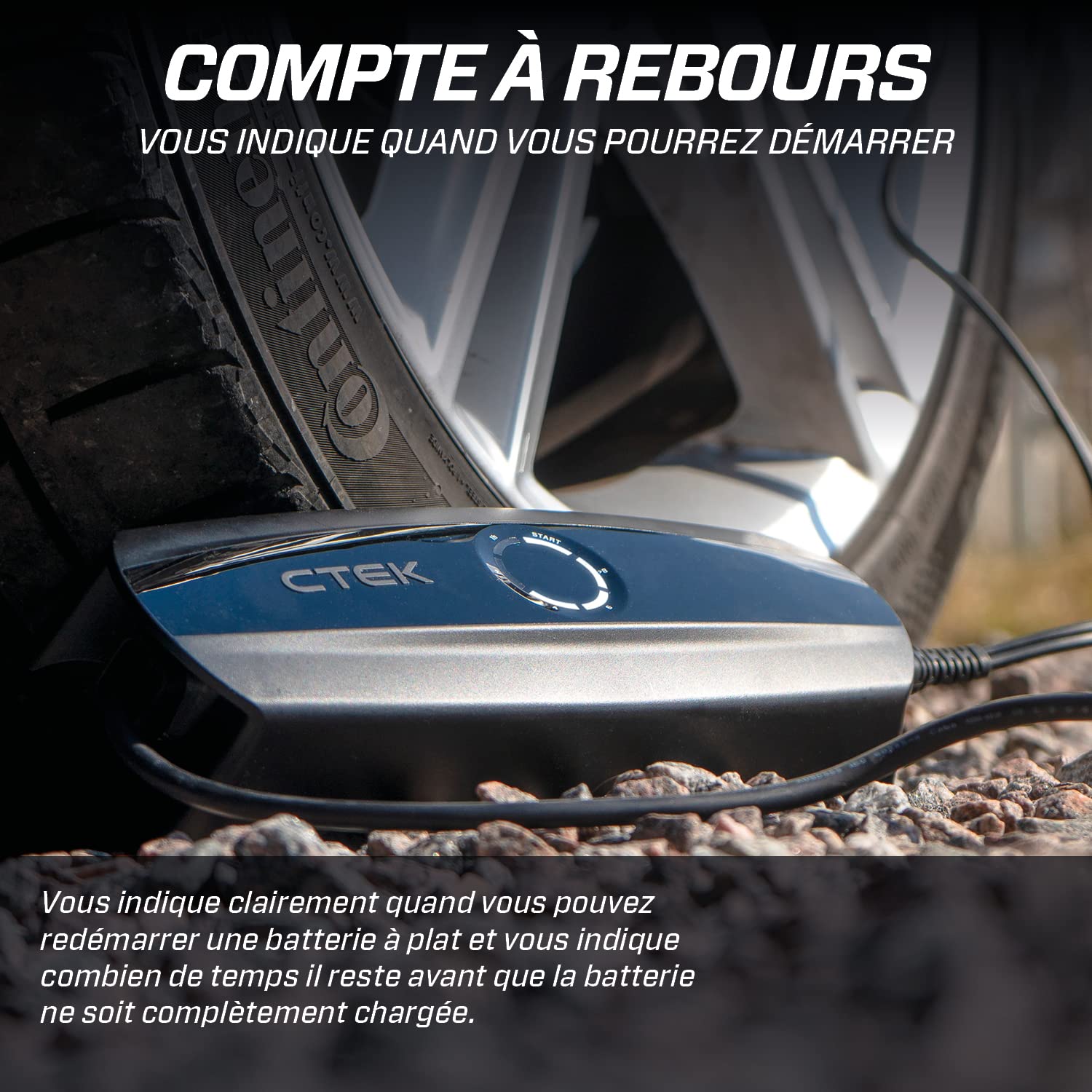 CTEK CS One, Chargeur De Batterie 12V, Intelligent, Voiture Et Moto, Mainteneur De Charge avec Charge Adaptative, App Et Pinces sans Polarité, Noir