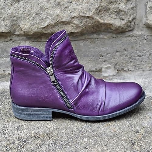 Miniatura 2 de SBGMoSJ Botas blancas y negras para mujer, botines sexys de tacón bajo, botas para caminar para esguince de tobillo, botas de tobillo XL, botines
