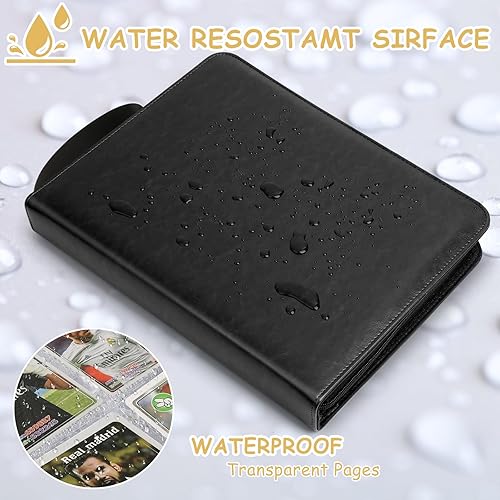 Miniatura 3 de Carpeta de tarjetas para tarjetas de 4 bolsillos, compatible con tarjetas, 4 bolsillos para 400 tarjetas. Carpeta de tarjetas intercambiables con