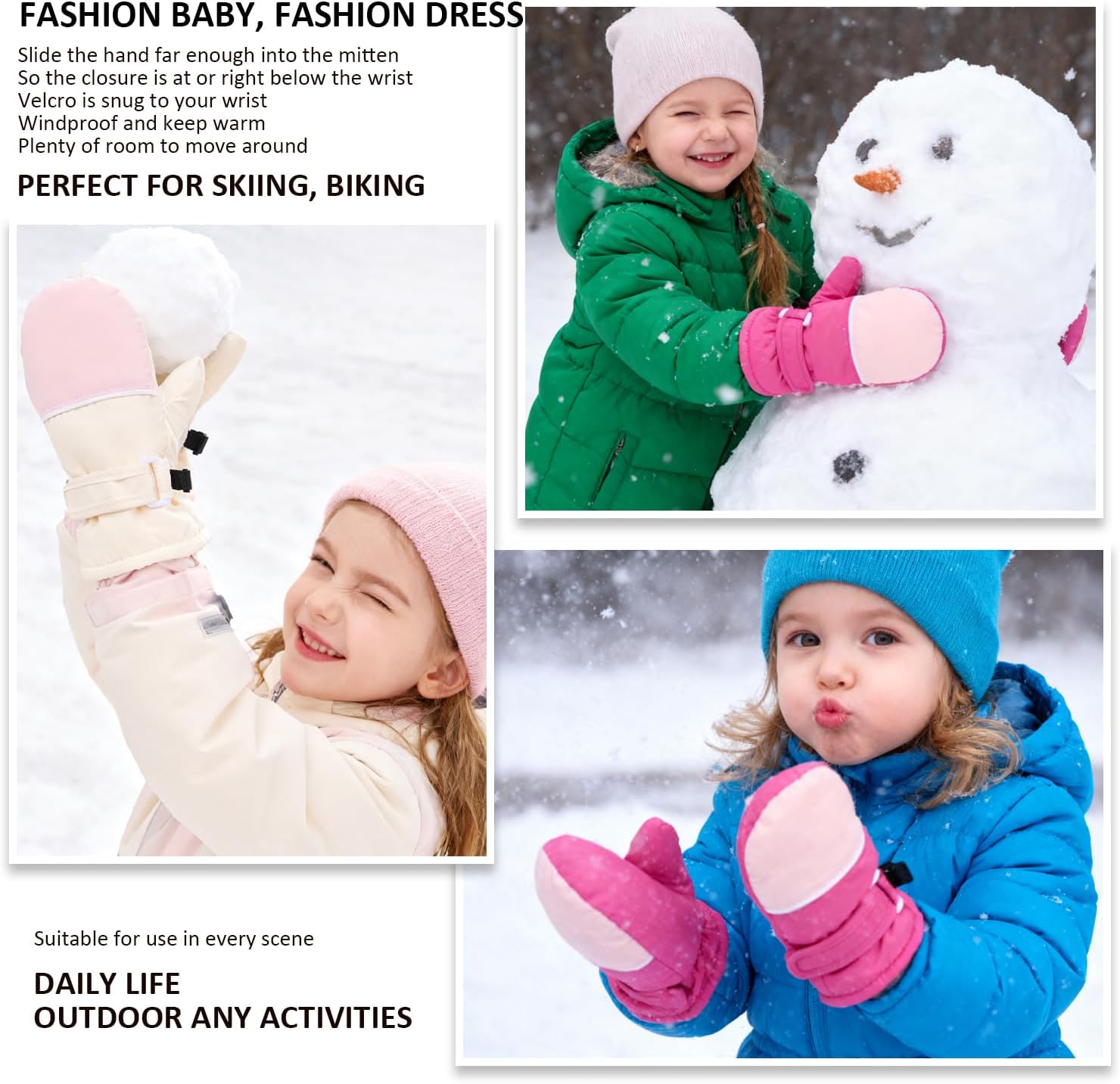 Fleece Lined Mittens for Baby Boys Girls,Baby Toddler Little Kids Winter Gloves Mittens for Children - Image 7