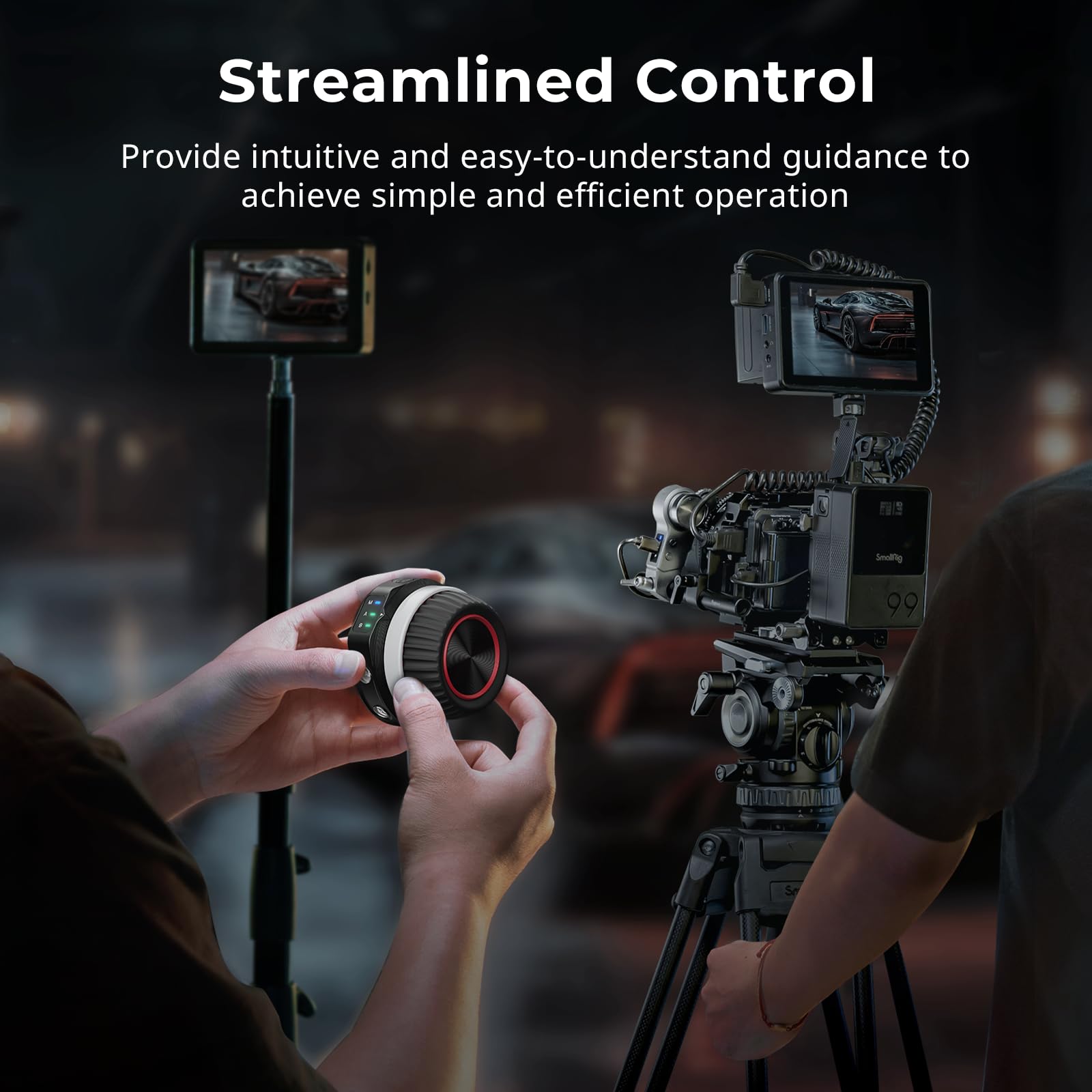 SMALLRIG Wireless Handwheel Controller (Lite), Marcatura A/B Single-Touch, Durata della Batteria di 21 ore, Controllo Semplificato, Design Leggero, Comodo e Compatto, per Obiettivi DSLR e Cine - 4295