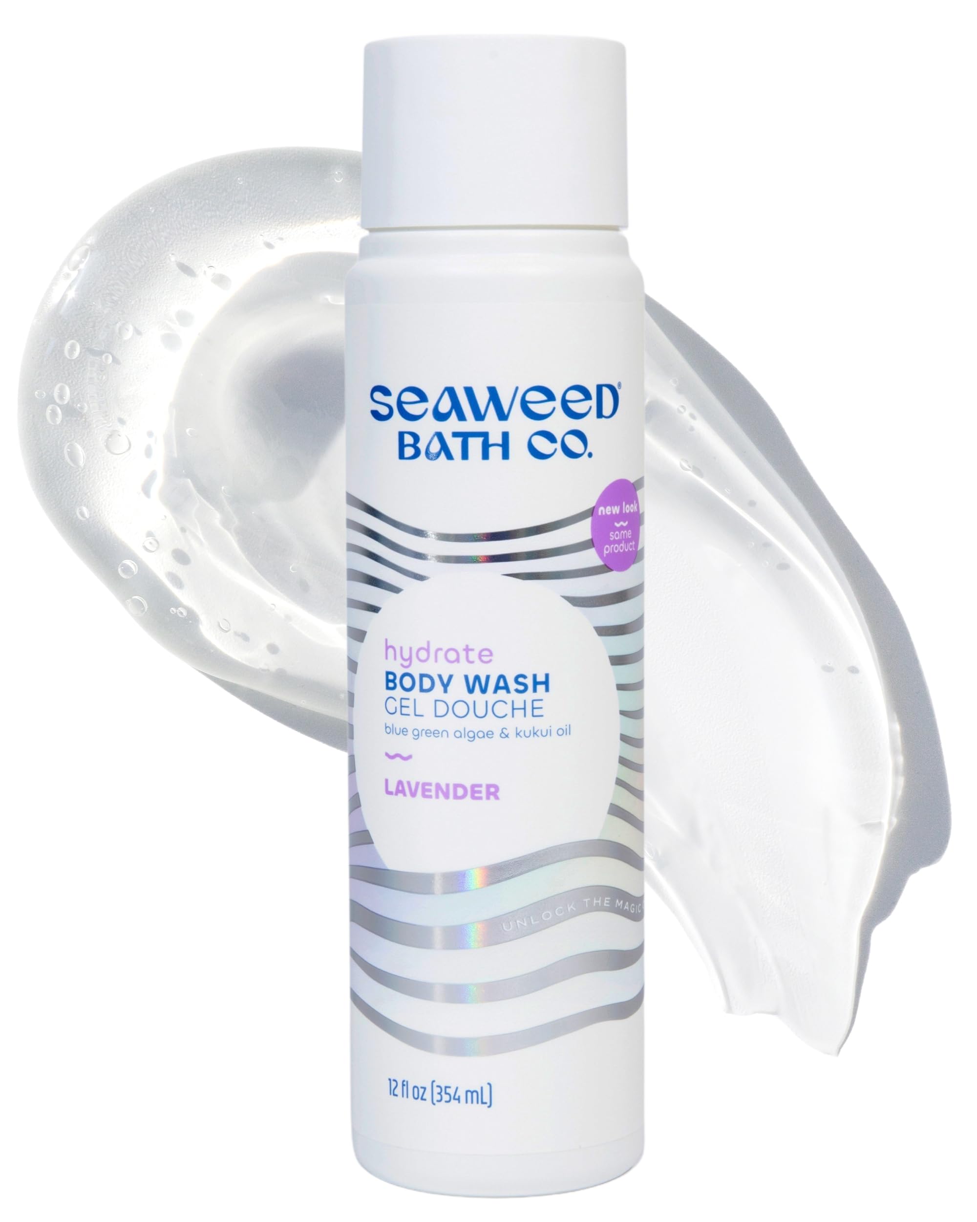 Seaweed Bath Co. Hydrate Body Wash - Lavender - Hydrating Foaming Cleanser with Soothing Natural Ingredients - Vegan, Paraben and Sulfate Free Shower