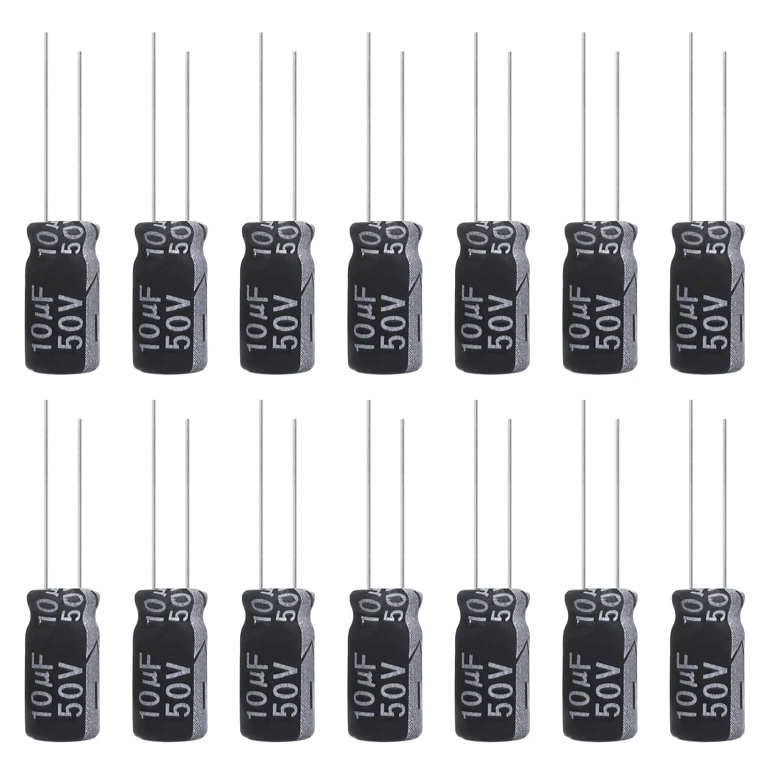 Kondensatory elektrolityczne 10uF 50V Aluminiowy kondensator elektrolityczny 10µF 50V 5x11MM Electrolytic Capacitor 10uF MFD 105°C (15 sztuk)