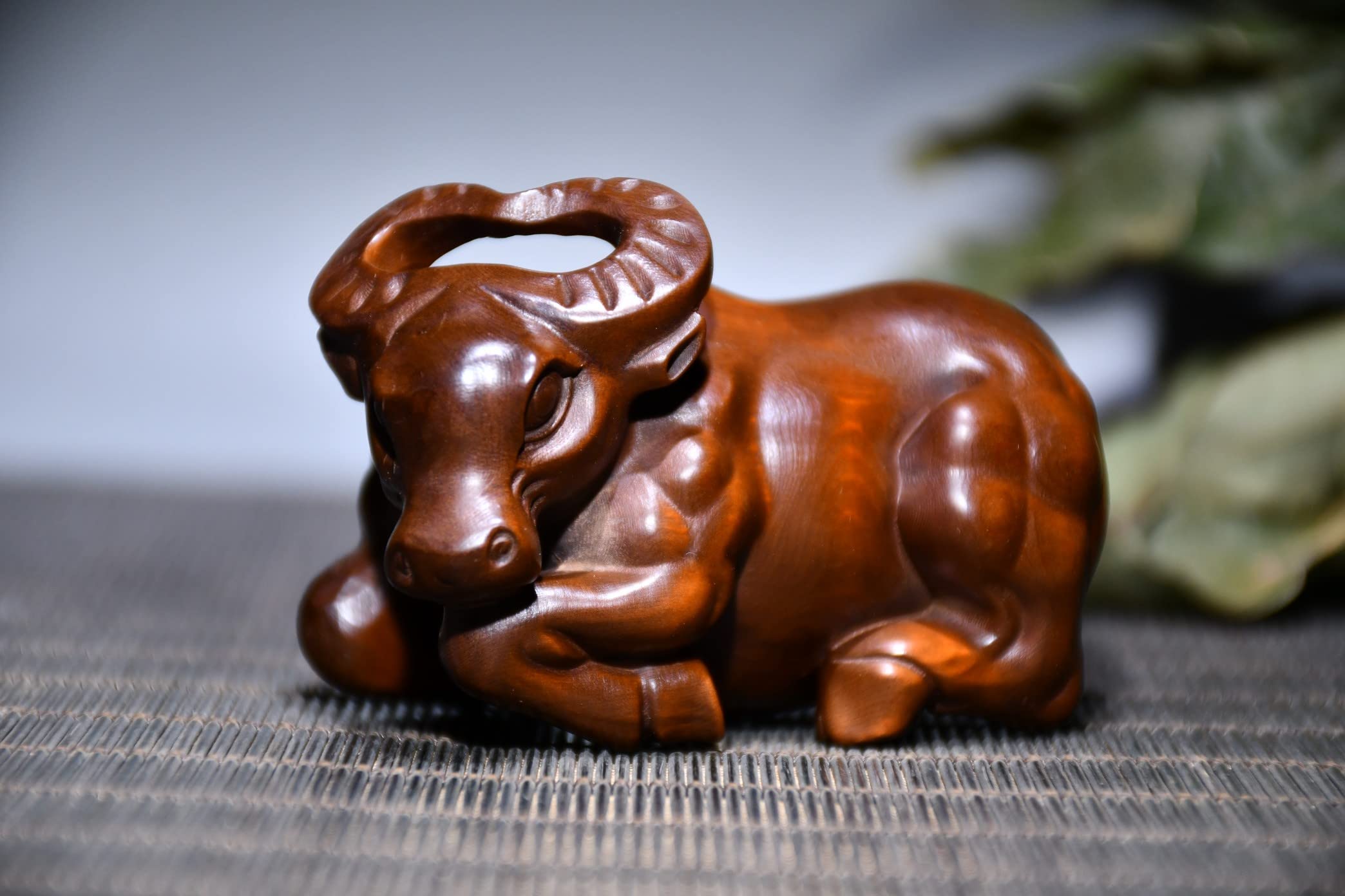 Aottsd Bronze Zodiac Snake Figurine Boxwood Yuanbao Auspicious Desktop Collectible Decor 3In