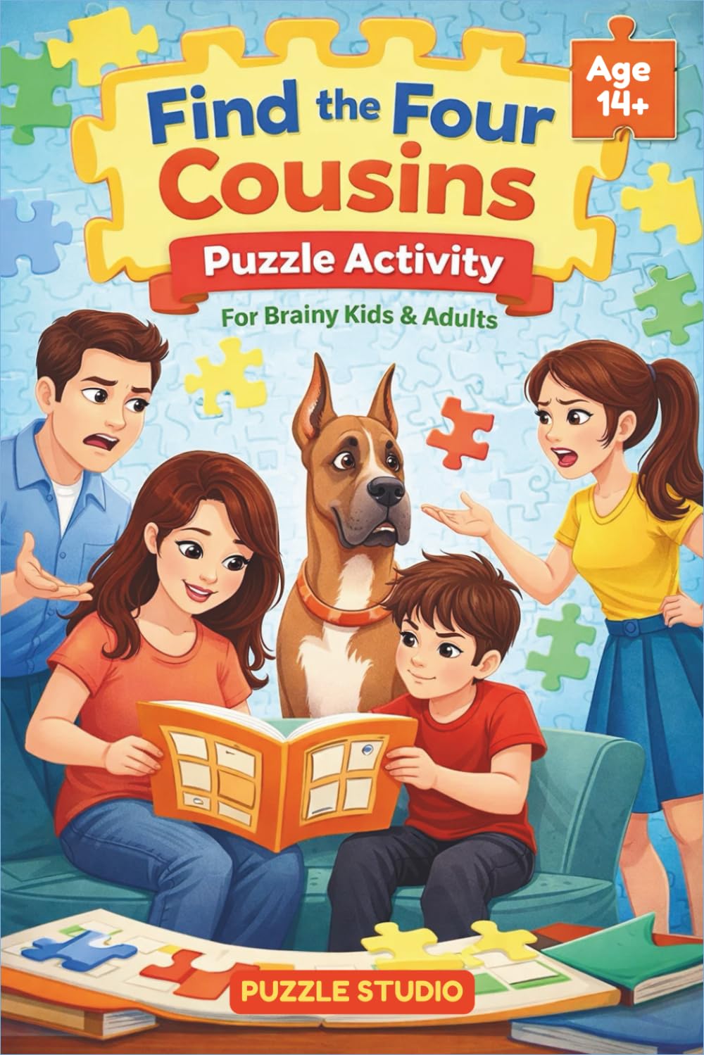 Find the Four Cousins - Puzzle Activity For Brainy Kids & Adults: Spot the four related terms from out of fifteen (Brain Boosting Puzzles)
