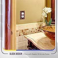 Vista 135 de ENERLITES Placa de pared de metal dúplex para receptáculos, cubierta de salida de acero inoxidable, resistente a la corrosión, tamaño de 1 banda