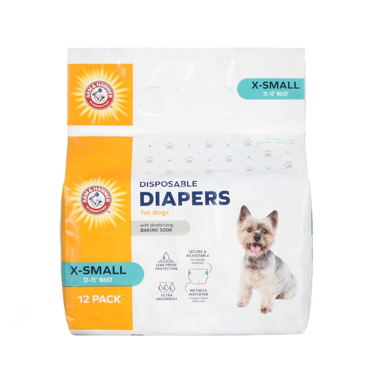 Arm & Hammer for Pets for Pets Female Dog Diapers, Size X-Small, 12 Count |