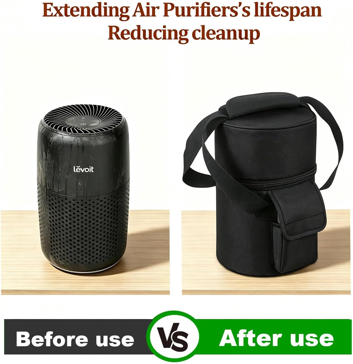 Carrying Bag for LEVOIT Core Mini-P Air Purifiers (Black) | Mini-P Air Purifiers Travel Case Bag with Pocket, 5mm Thick Foam for Protection, Travel, Hotel, Camping, Car, Home, Office