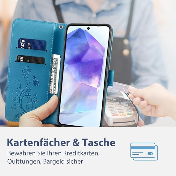 Leather Case for Samsung Galaxy A55 Flip Case Leather Case
