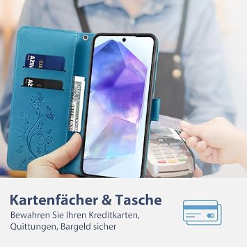 Leather Case for Samsung Galaxy A55 Flip Case Leather Case
