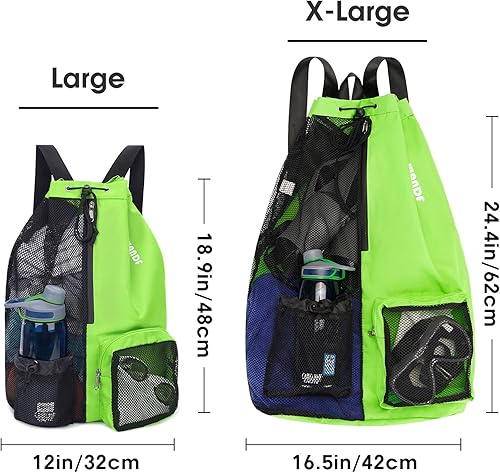 Miniatura 2 de WANDF Mochila de Malla con Cordón para Natación, con Bolsillo para Artículos Húmedos, para Natación, Gimnasio y Equipo de Entrenamiento