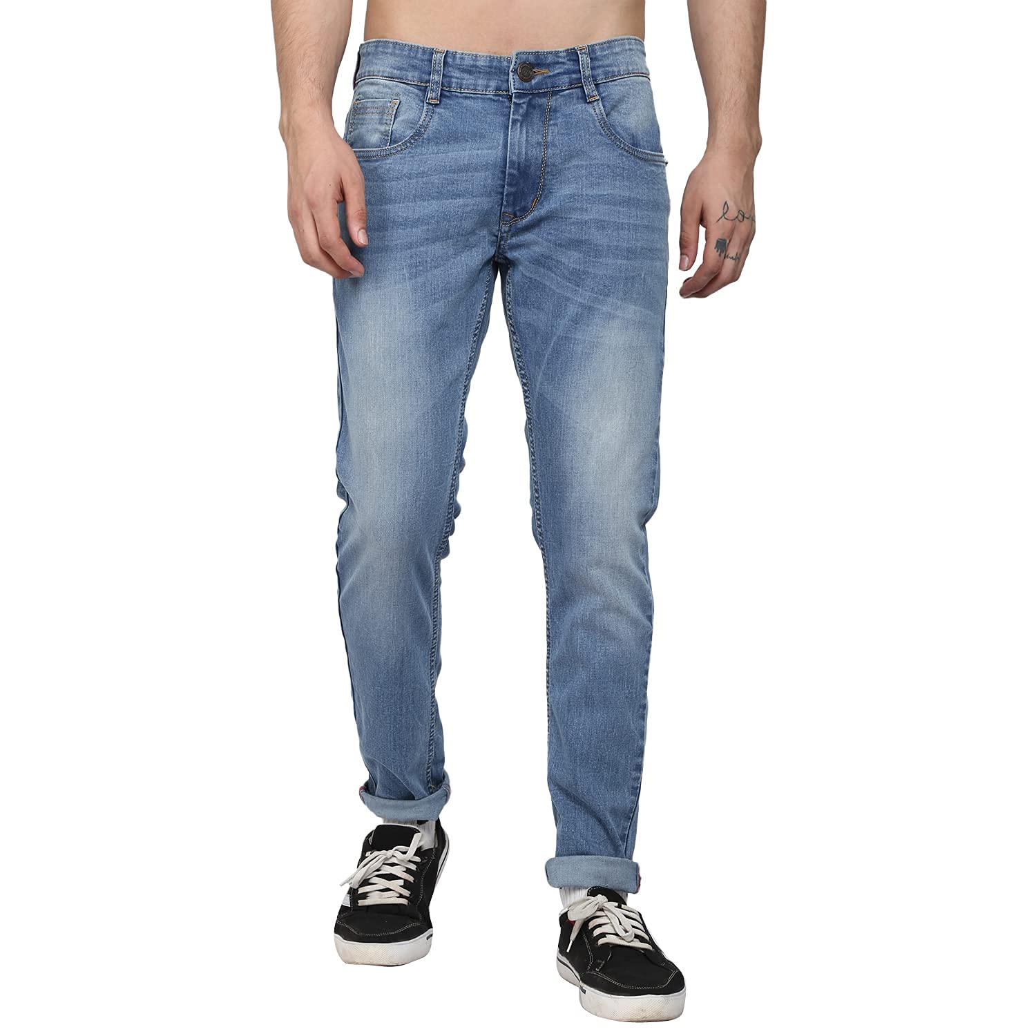 Peplos- Slim Fit Dark Blue Stretchable Denim Jeans for Men