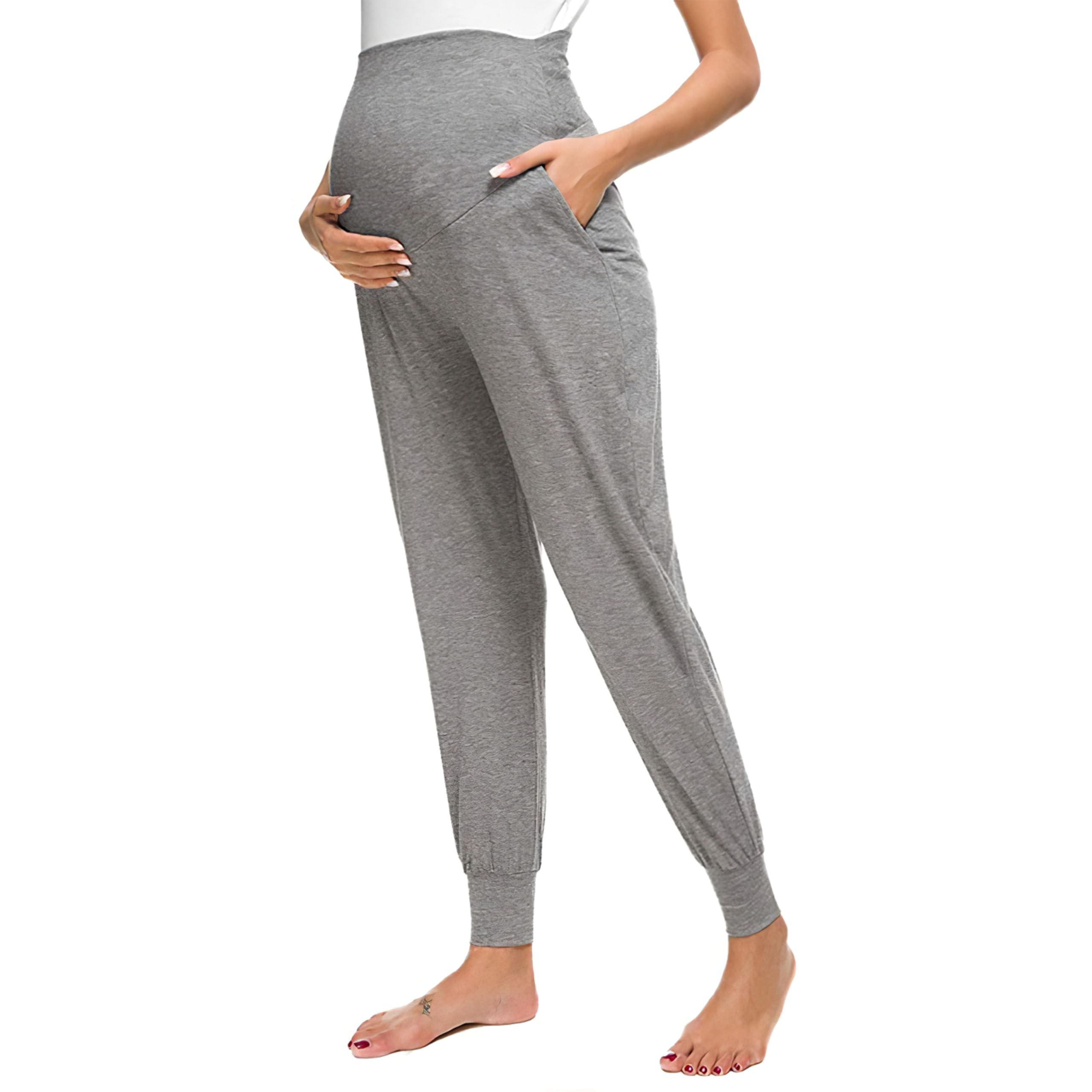 Pantalon de maternité baggy pour les loisirs et la grossesse - Pyjama - Pantalon de jogging - Pantalon long - Pantalon de yoga pour femme