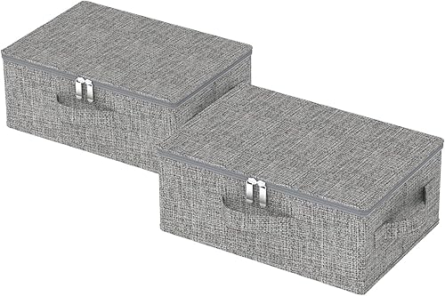 Miniatura 9 de Caja de almacenamiento debajo de la cama, cestas plegables con tapa, contenedores para organizar ropa, zapatos, mantas, almohadas, 19.6 x 15.7 x