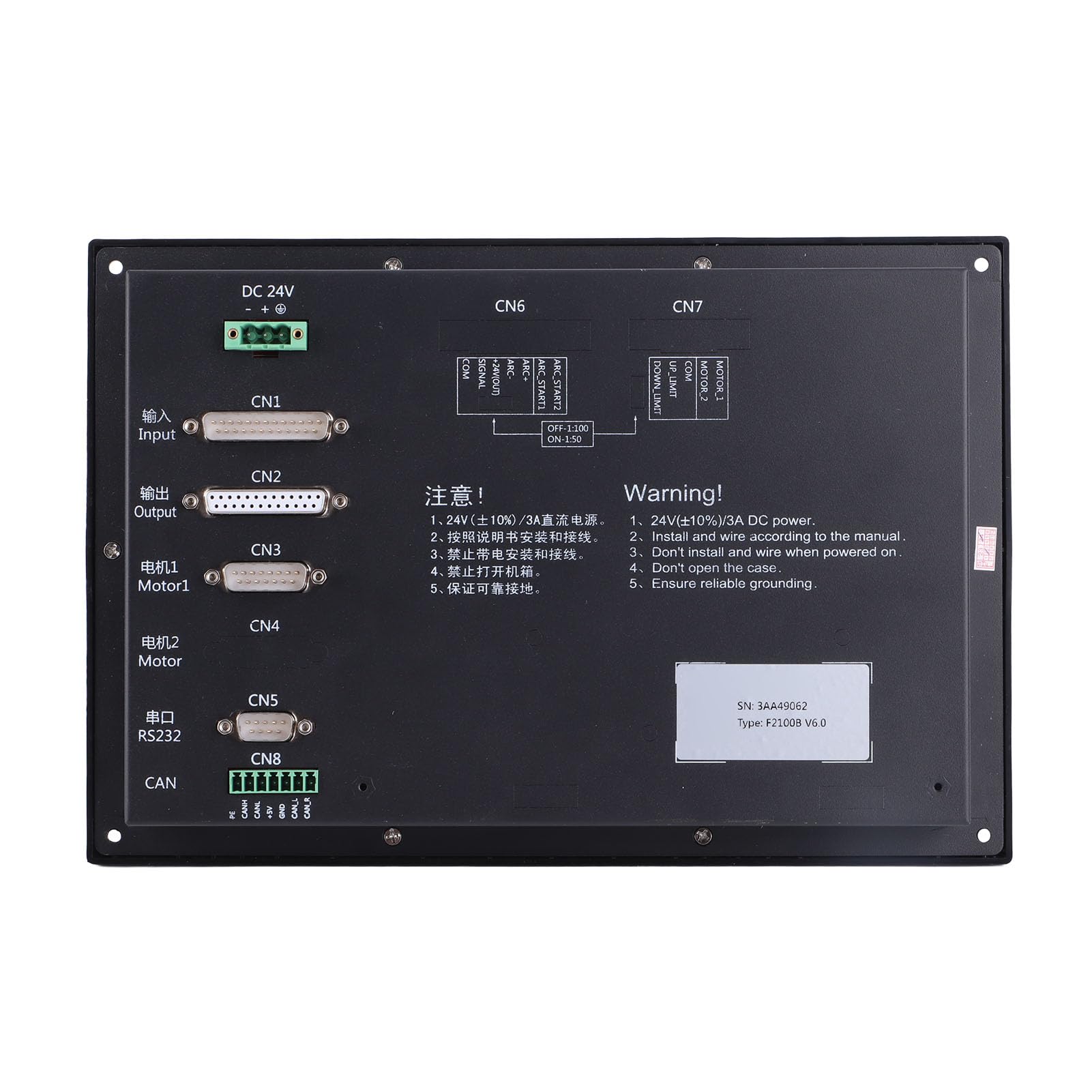 Bewinner F2100B Controller CNC a 2 Assi per Macchina da Taglio Al e Ossitaglio, Display LCD HD da 7 Pollici, Precisione ± 0,001 Mm, 24 V CC, 200 KHz, Funzionamento Semplice