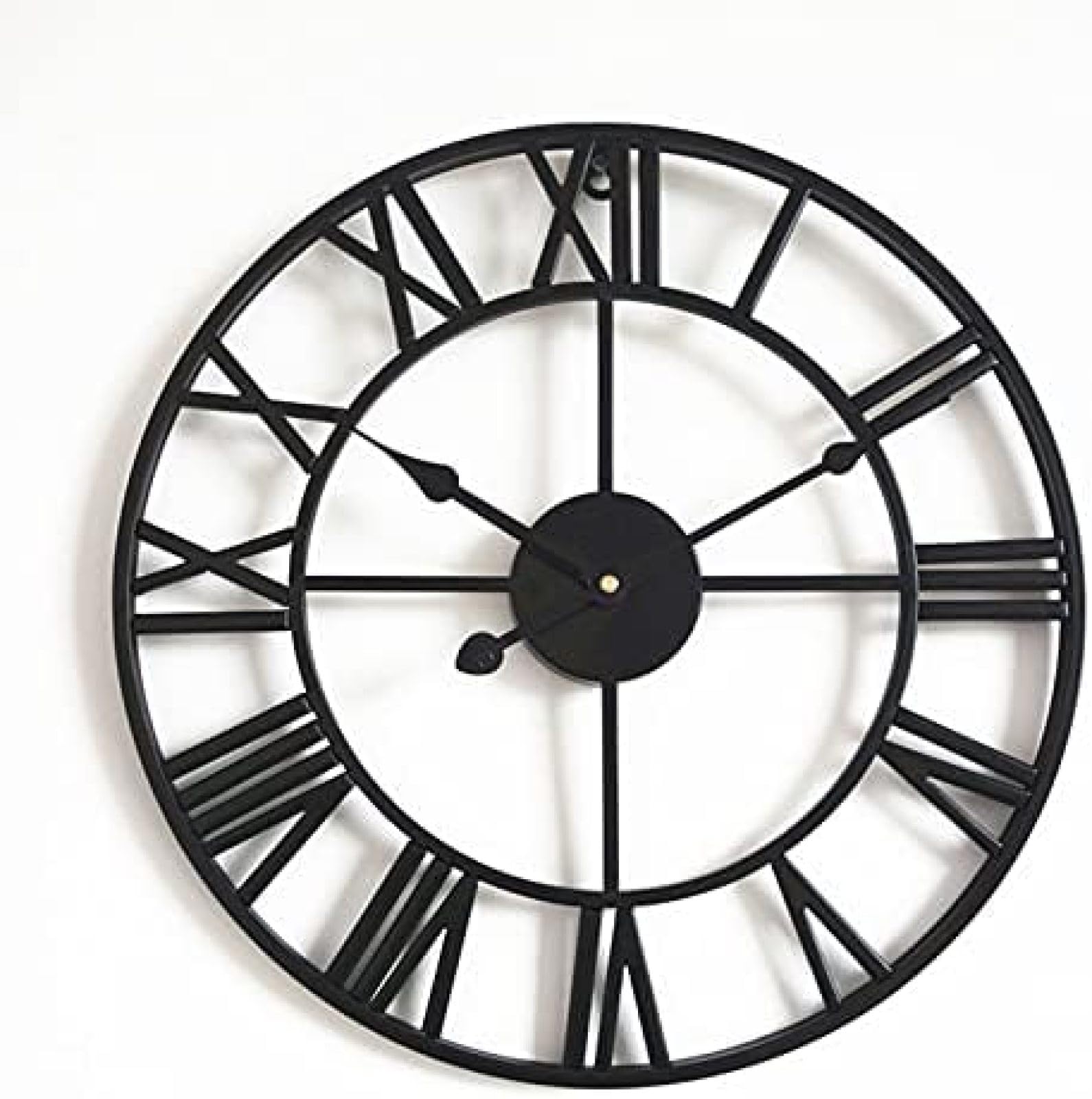 Reloj de Pared Grande de 50 cm, clásico, Vintage, de Hierro Fundido, para jardín, montado en la Pared, Reloj de Pared para jardín al Aire Libre, números Romanos Grandes, Reloj de jardín, HIE