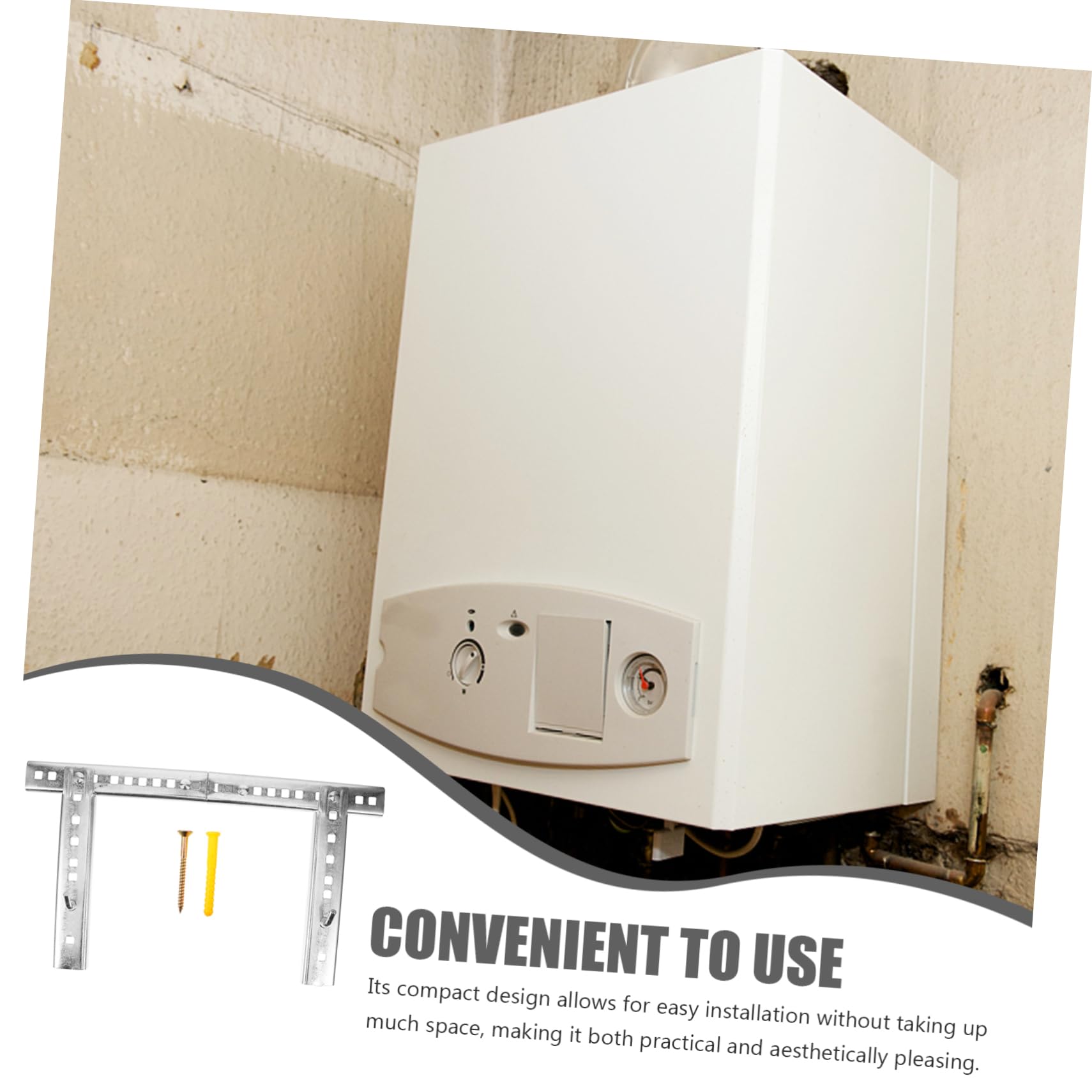 Soporte Metálico para Calentador de Agua de Pared, Hierro, Plata | Colgador para Termo Eléctrico, Compatible Paredes Huecas, Instalación Rápida y Diseño Compacto