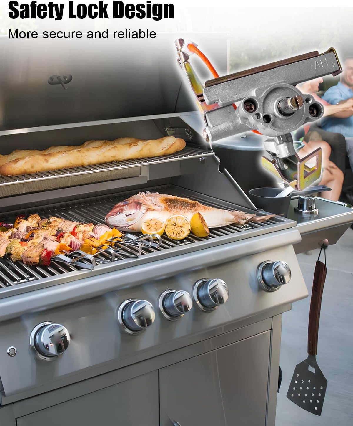 16525 1.6mm Gas Grill Valve Fit for Bull BBQ Grill Gas Valve Angus (LP) Fit for Brahma 2007 and newer Bull Gas Grills, Main Burner Valve Igniter Assembly