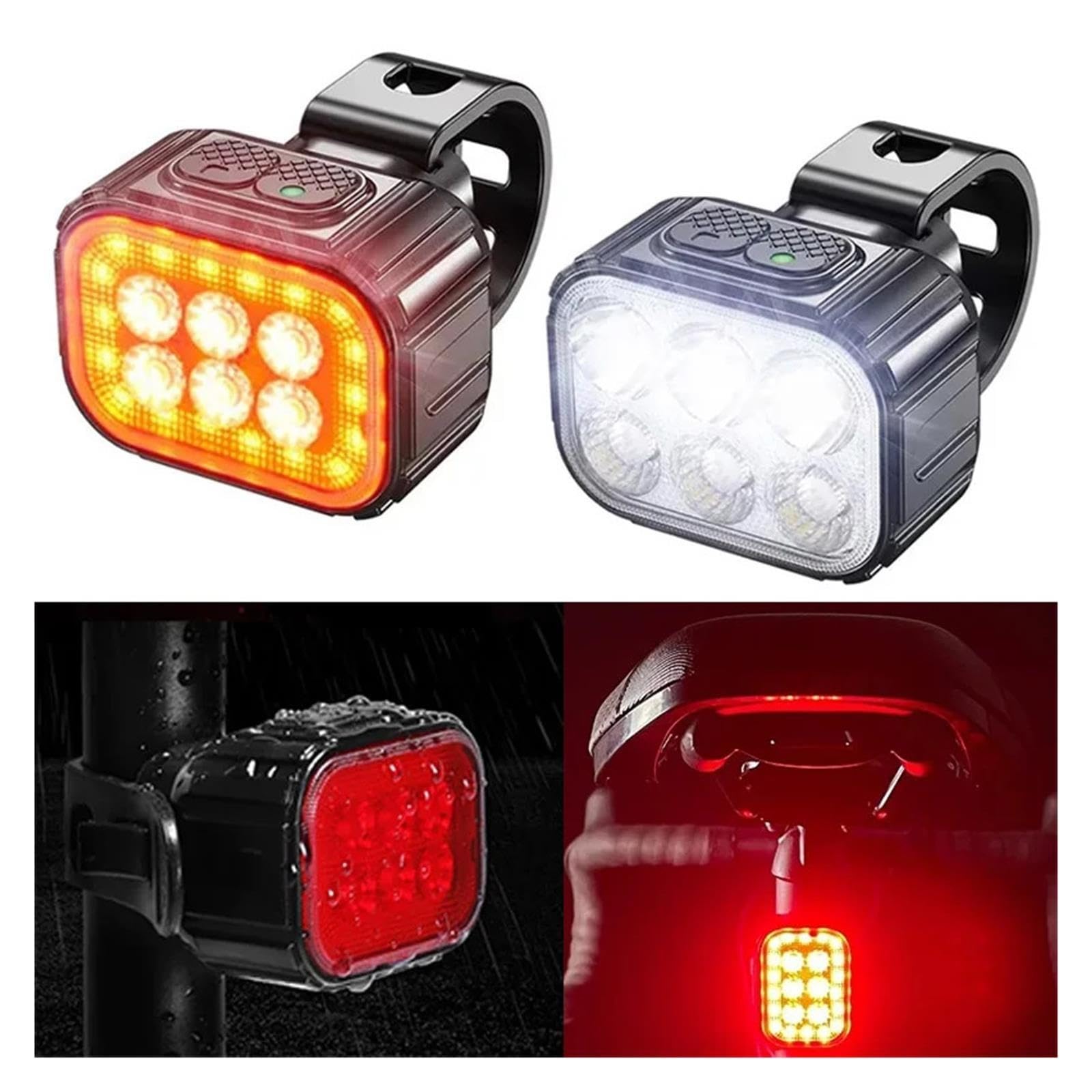 Set di luci for bici ricaricabili USB 1/2PCS