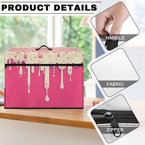 Miniatura 105 de Funda para máquina de coser de mariposas y flores con prácticos bolsillos, funda protectora con asa, para la mayoría de máquinas de coser estándar