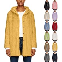 GOHRSHA Womens Fuzzy Sherpa Jacket Fashion Casual Long Sleeve Open Front Button Down Cardigan Jacquard Knitted Fleece Jacket