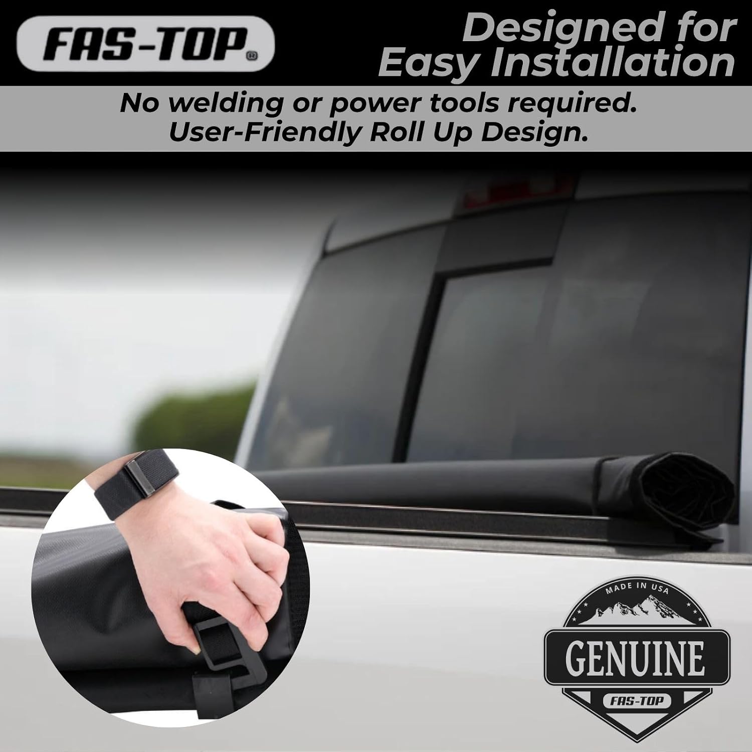 Fas-Top 15281 Pro Roll Up Tonneau Cover Only fits 2022-2026 Tundra 5'6" Bed | Reliable | Easy to Install and Operate | Weather Resistant | Built in Utility Track | Made in USA