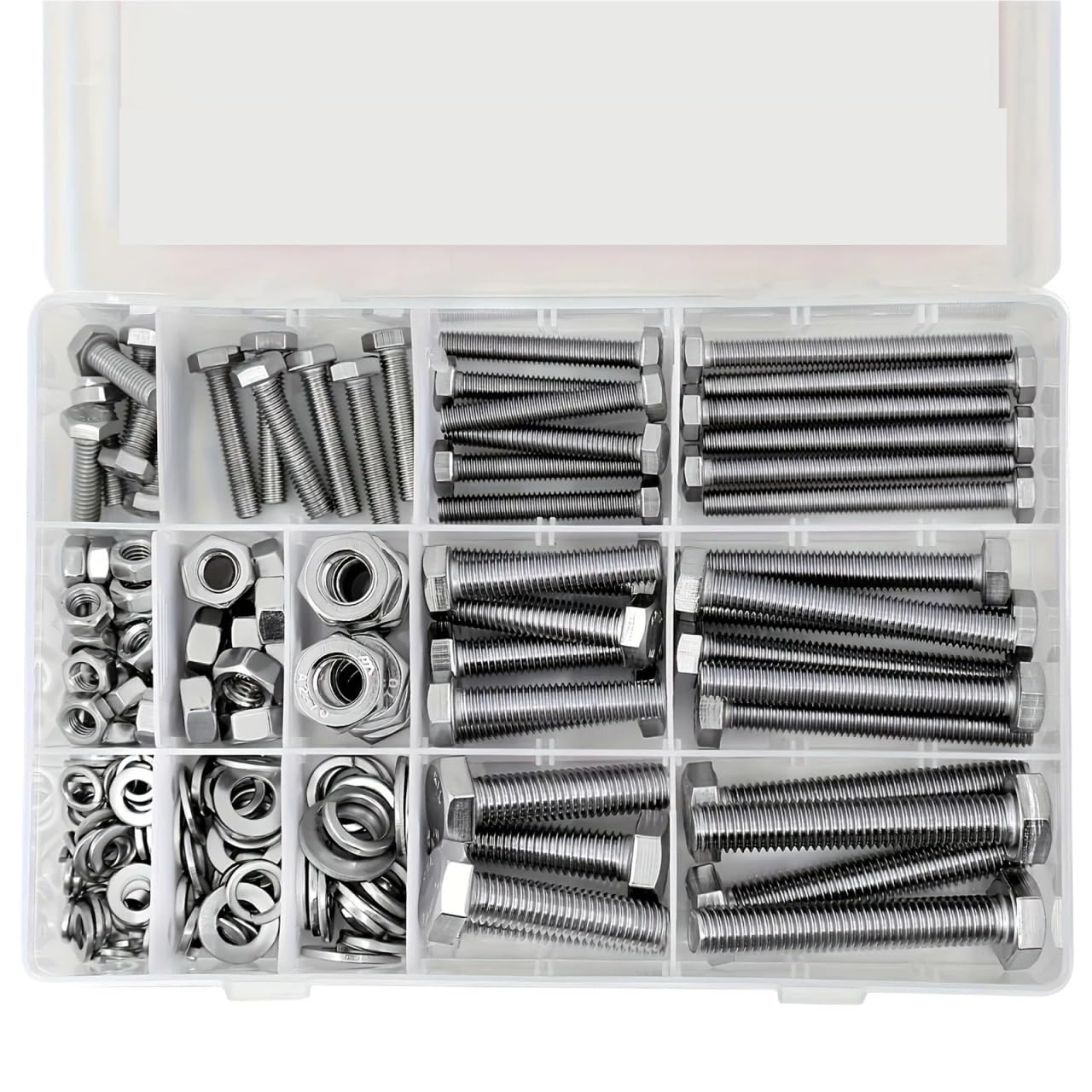 Set Screw Assortment Kit 304 Stainless Steel Heavy Duty Bolts and Nuts Assortment Kit for Homeowners,DIYers,Mechanics,Industrial Workers(620PCS m4 m5 m6)