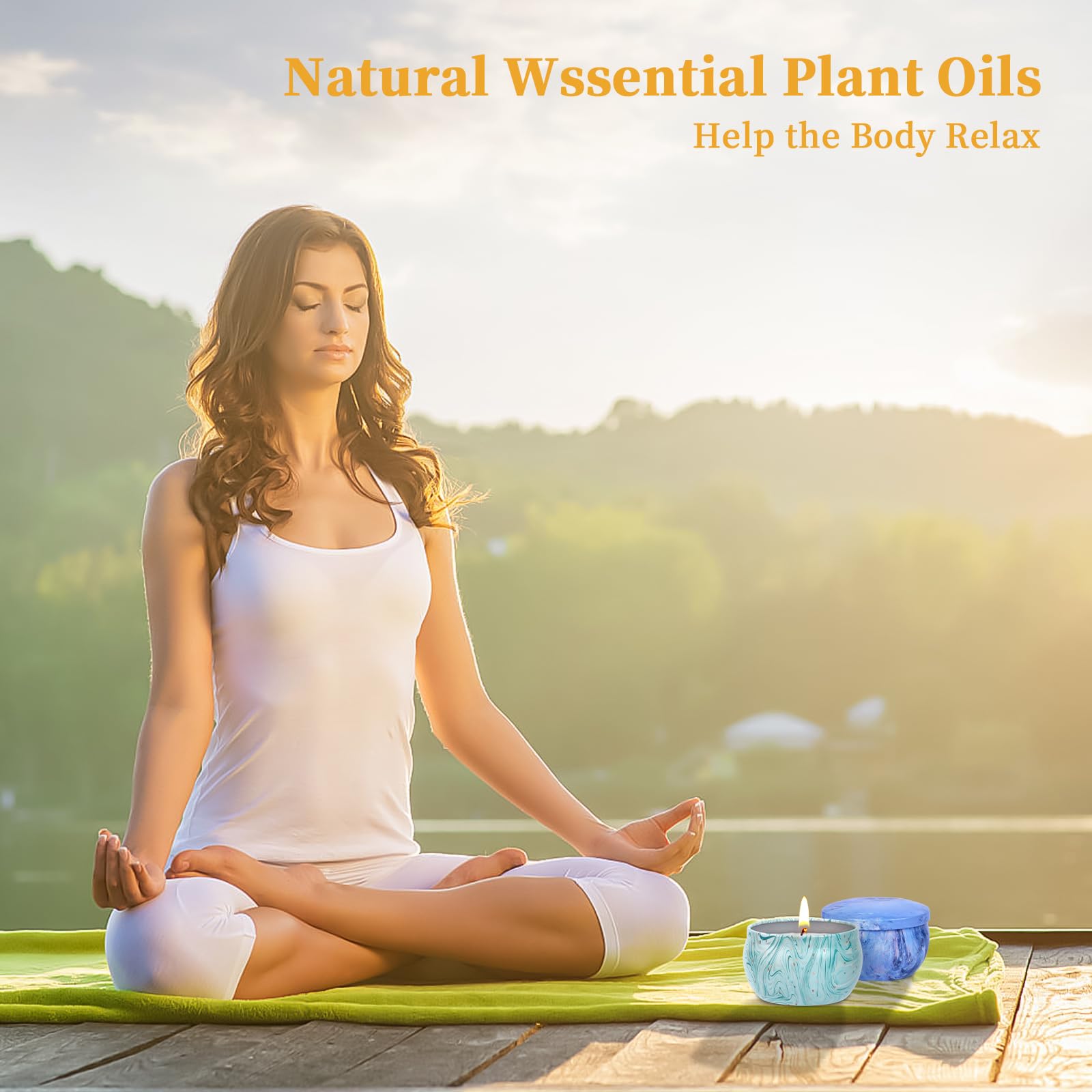 Regalos de Vela de Fragancia 4 Velas de Aromaterapia, Regalos Perfectos para Mujeres, Cumpleaños, ideales para mujeres para la Relajación, Reducción del Estrés, Baño y Yoga, 2.5 oz