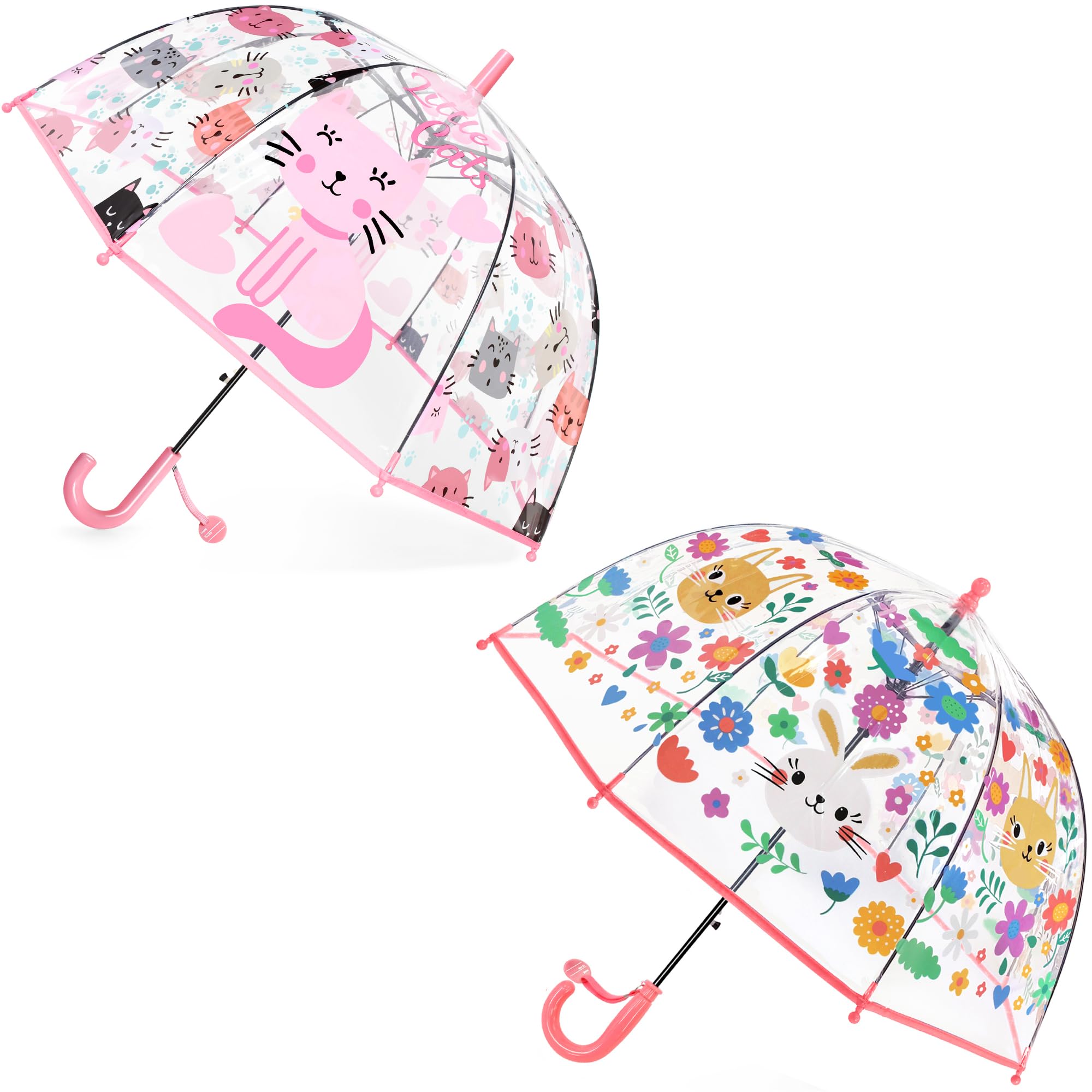 Paraguas transparente para niños, paraguas de burbujas para lluvia, resistente al viento, para niños y niñas