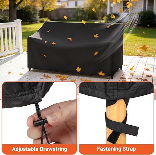 Miniatura 6 de Arcedo Funda impermeable para muebles de 3 plazas, funda de sofá de exterior para sofá de patio, protección para todo tipo de clima, para asiento de