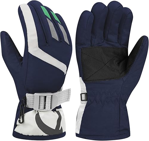 Guantes de nieve para niños, impermeables, aislados, guantes de invierno para esquí, guantes de nieve para niños y niñas de 7 a 10 años
