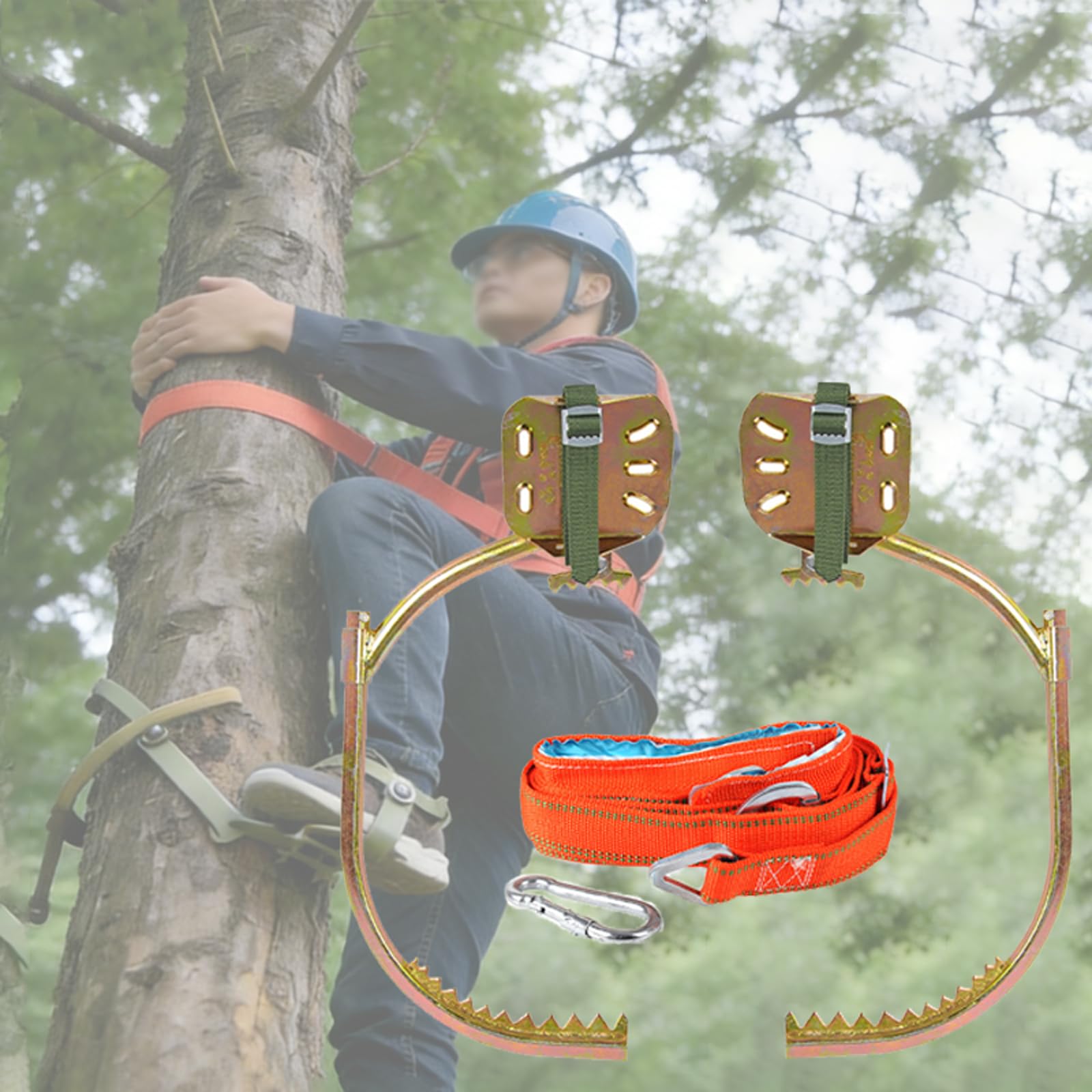 Tree Climbing Equipment Set,Adjustable Tree Climbers Gear,Tree Cutting & Work Climbing Spikes,Multi-functional Tree Climbing Shoes,with Pedal & Harness,for Picking Fruit,Coconut