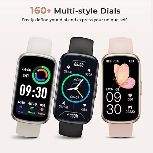 Miniatura 5 de Rastreador de actividad física para mujeres y hombres, correa de reloj inteligente con frecuencia cardíaca 247, monitor de sueño de oxígeno en