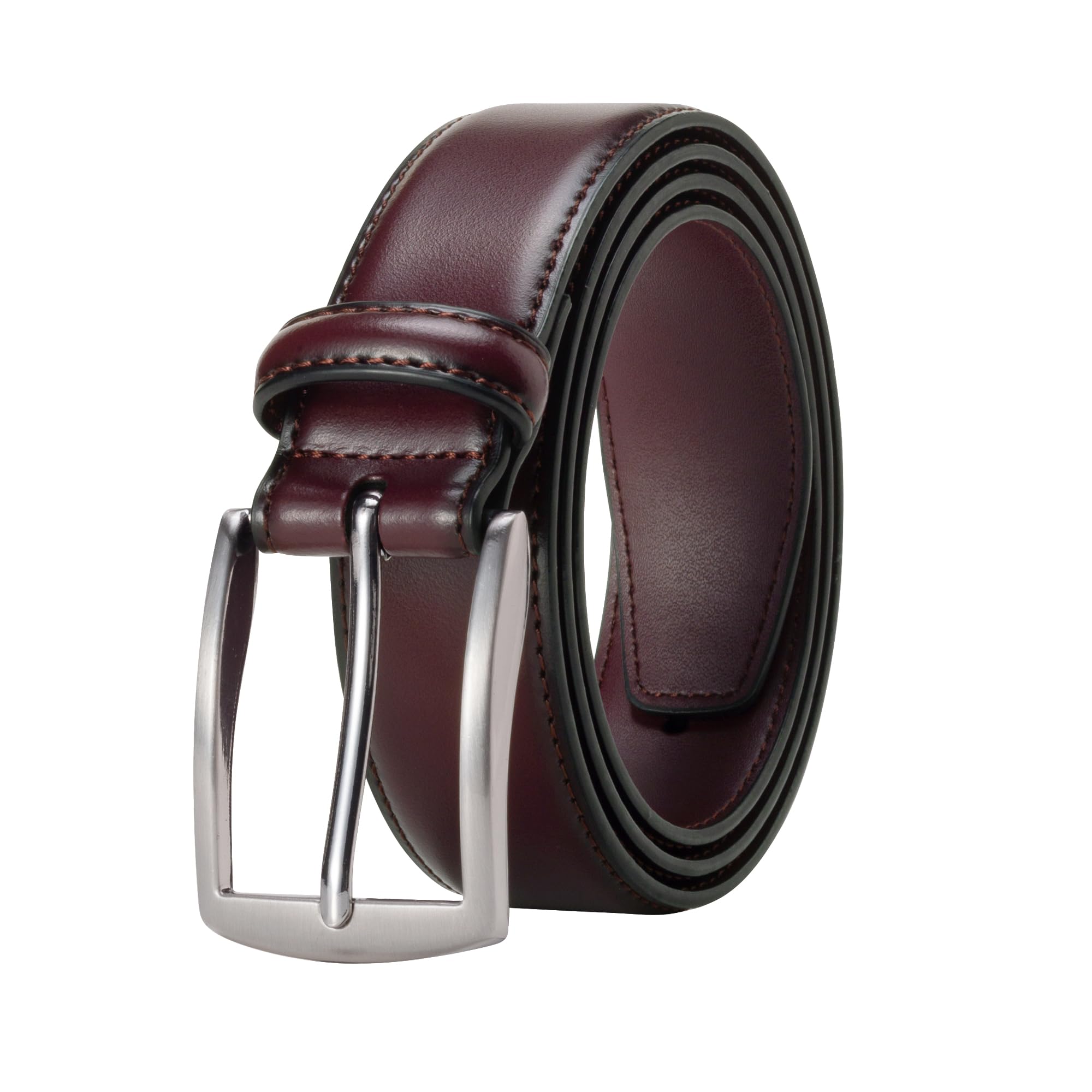 KM Legend Mens Leather Dress Belt for Work Business and Casual