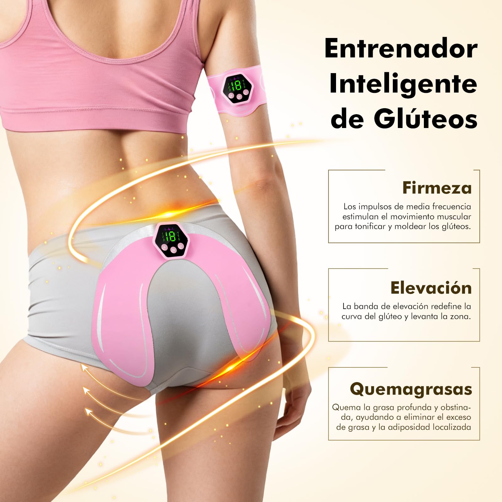 Electroestimulador Muscular - EMS Estimulador Muscular Abdominal, 6 Modos y 19 Intensidades, Tactical Electroestimulador Cuerpo Completo AB/Brazo/Pierna/Gluteos